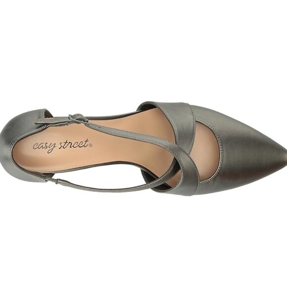 NiB Easy Street Women's Elegance Pump Evening Heels Pewter Size 8.5 M $70 RY1314 - Picture 4 of 6